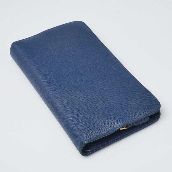 Prada Blue Saffiano Leather Large Organizer Wallet - Picture 2 of 9
